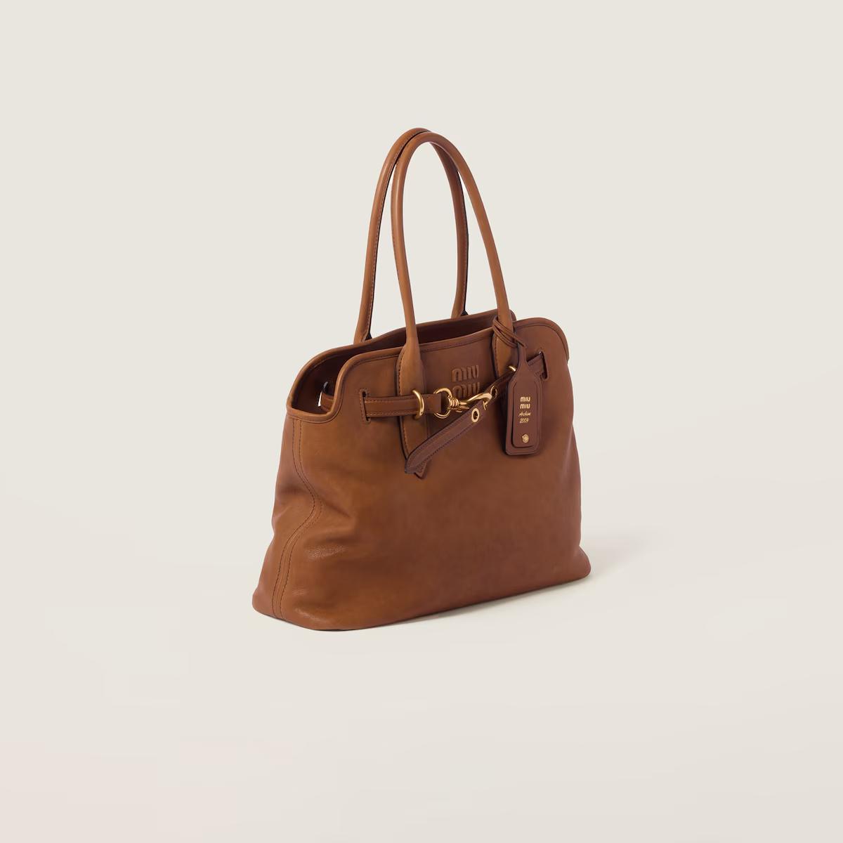 MiuMiu Aventure nappa Brown leather-SHOZLY