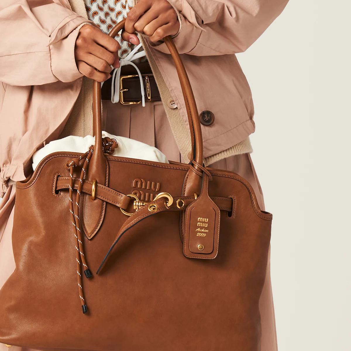 MiuMiu Aventure nappa Brown leather-SHOZLY