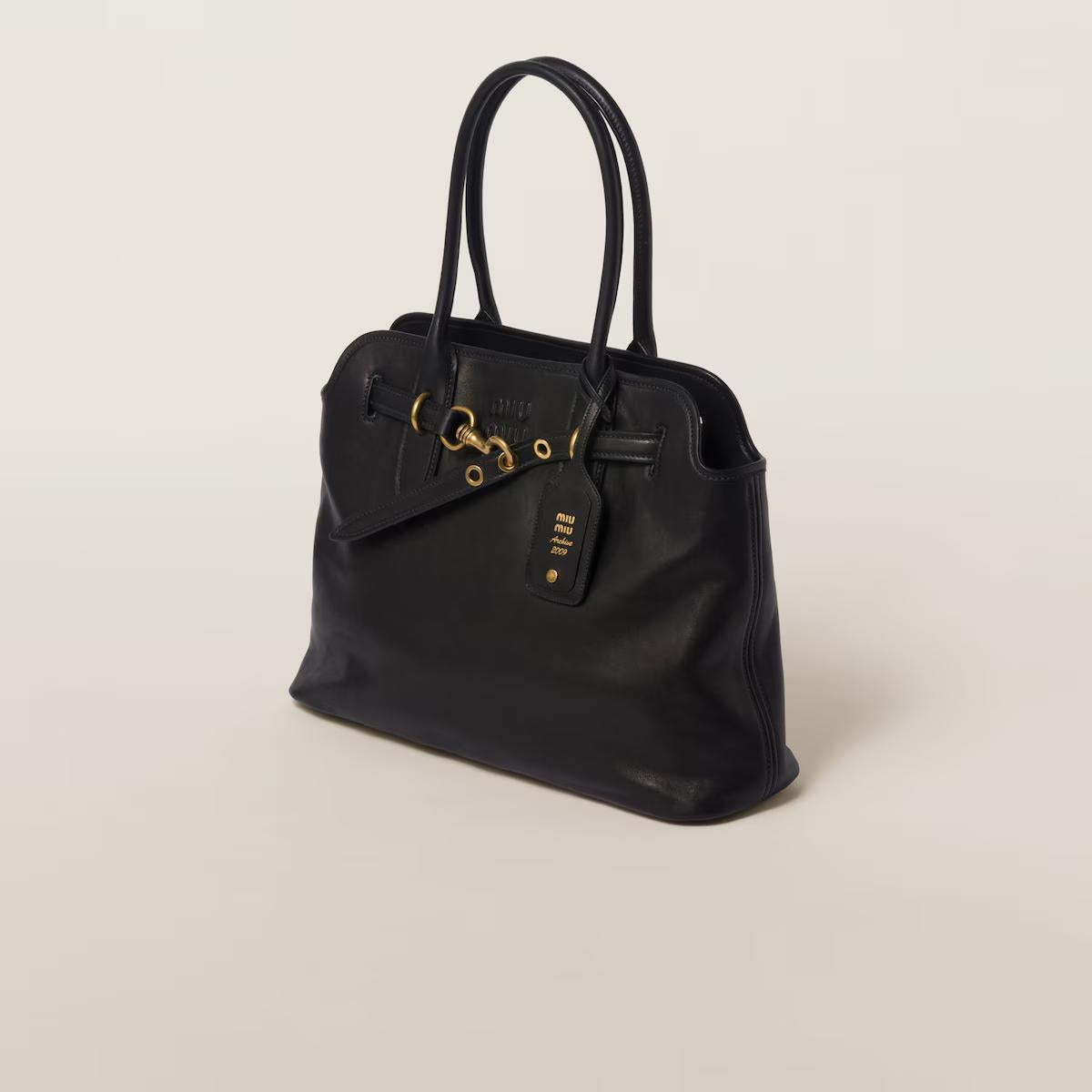 MiuMiu Aventure nappa Black leather-SHOZLY