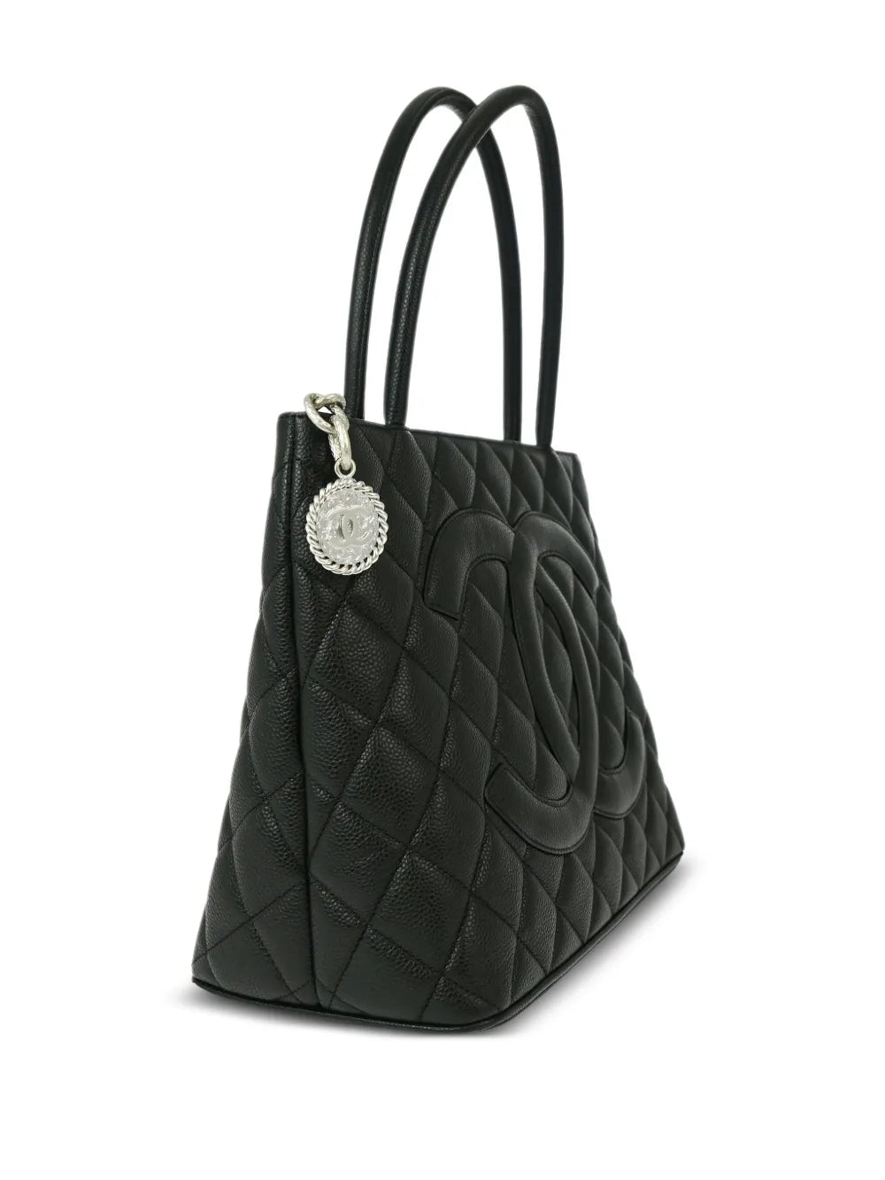 Chanel Black Caviar Leather Medallion-SHOZLY