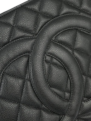 Chanel Black Caviar Leather Medallion-SHOZLY