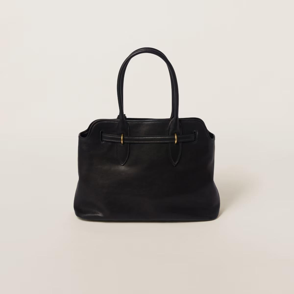 MiuMiu Aventure nappa Black leather-SHOZLY