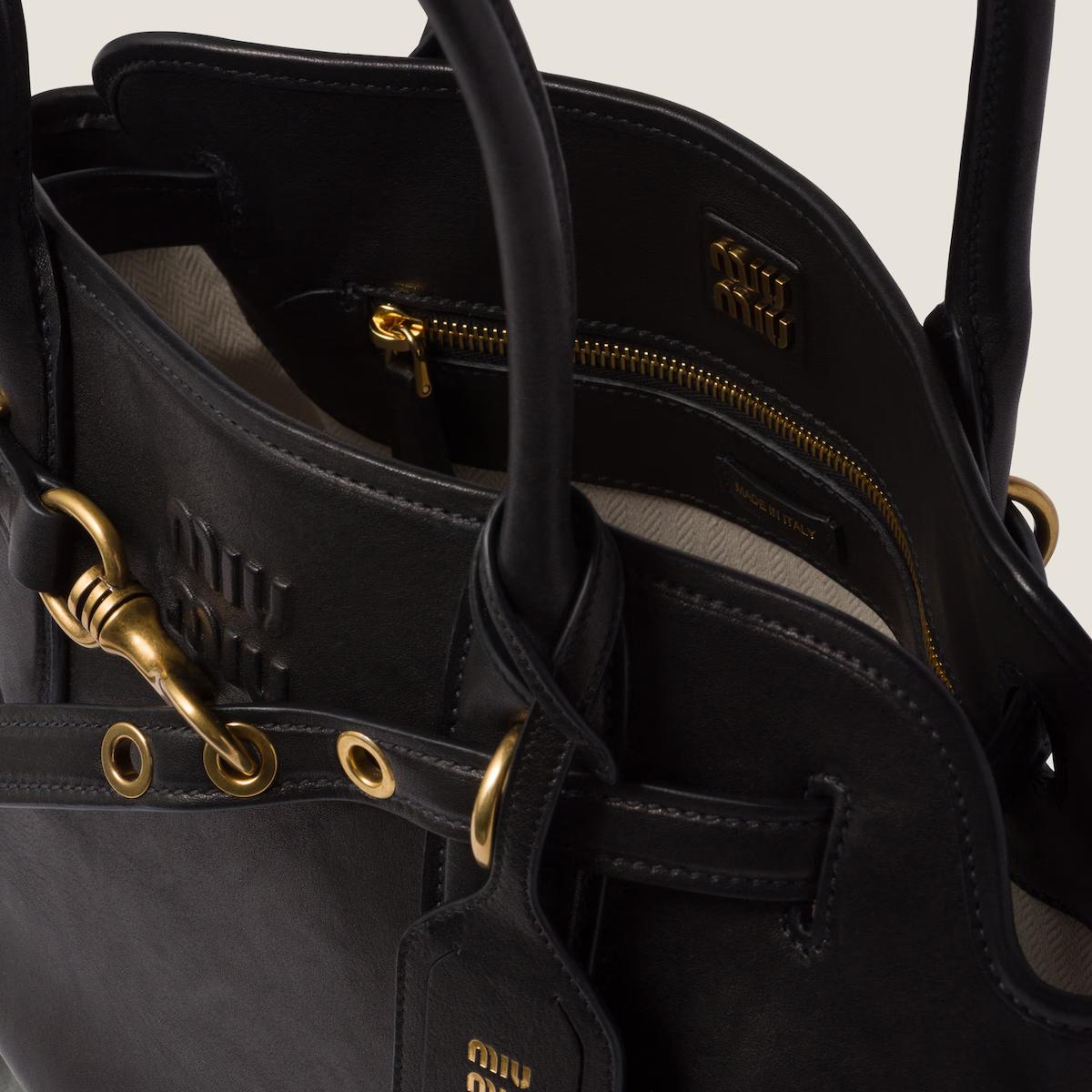 MiuMiu Aventure nappa Black leather-SHOZLY