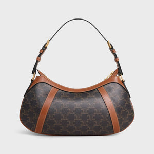 CELINE STRIPED HOBO in TRIOMPHE CANVAS & CALFSKIN-SHOZLY