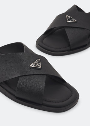 Men Sandal Prada Saffiano leather-SHOZLY