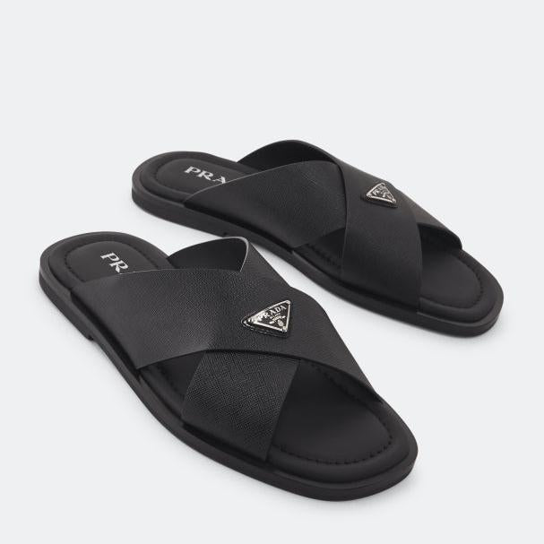 Men Sandal Prada Saffiano leather-SHOZLY