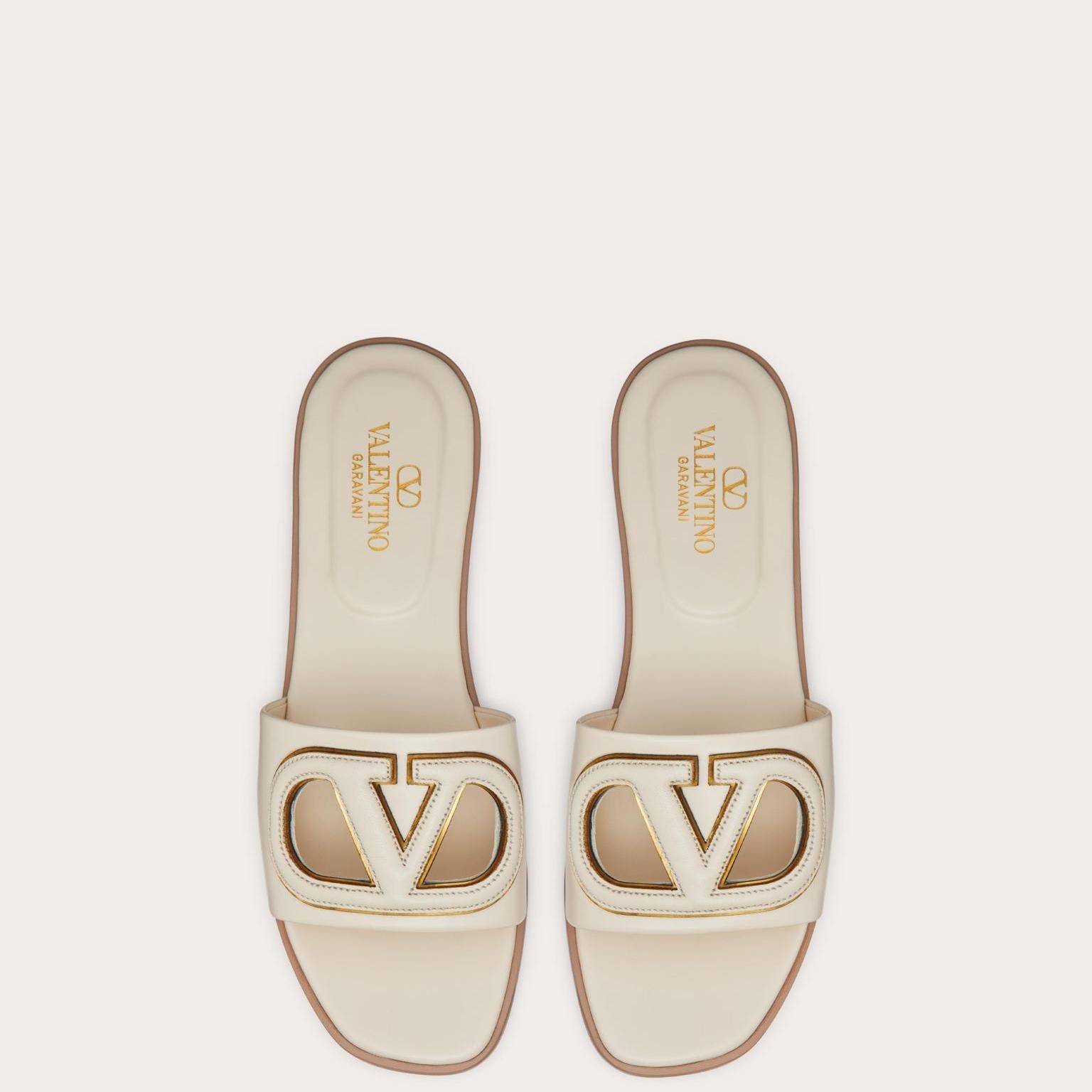 Women Sandal from Valentino Garavani VLogo cut-out IVORY-SHOZLY