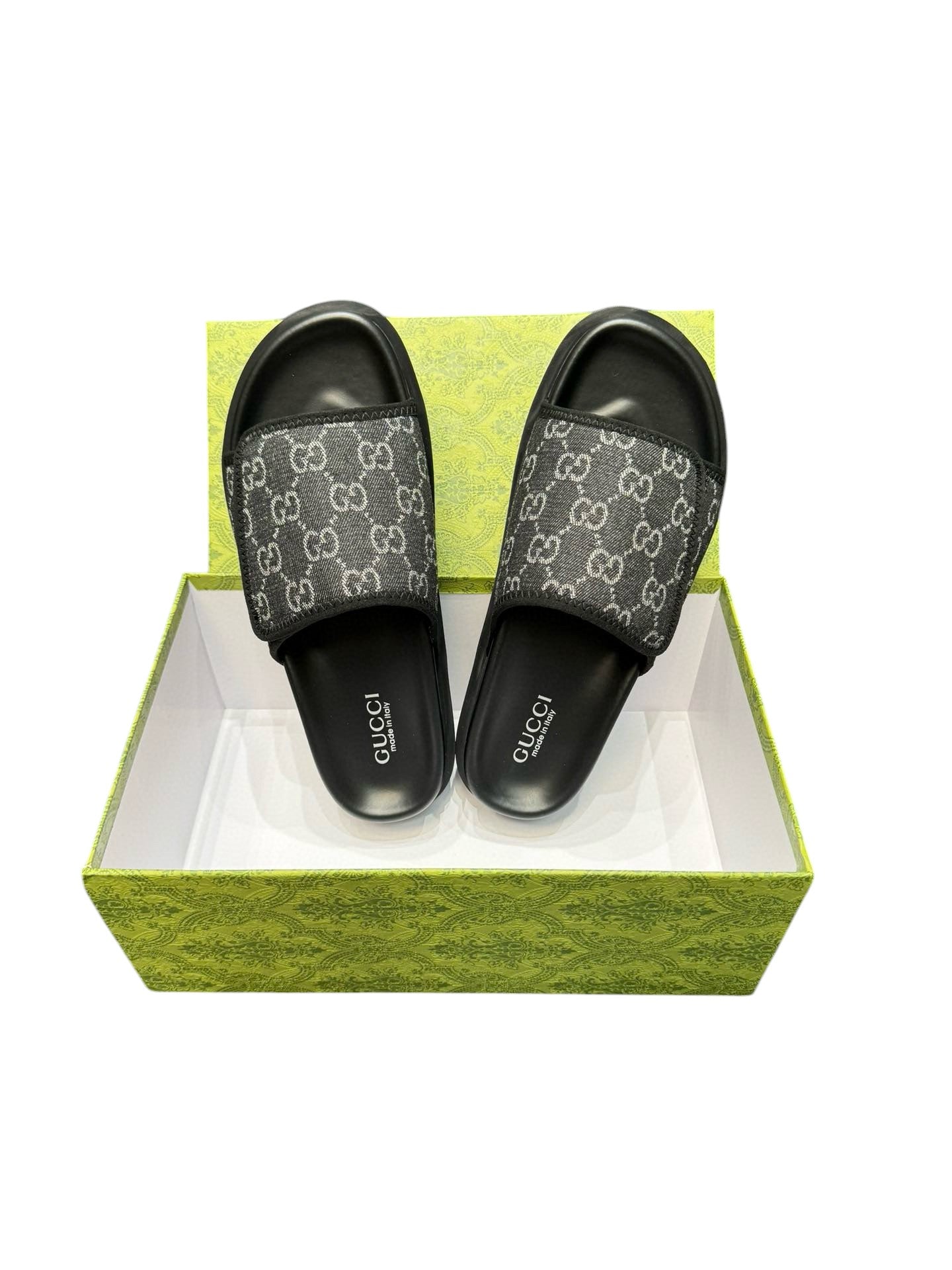 Men Sandal GUCCI Black Slipper-SHOZLY