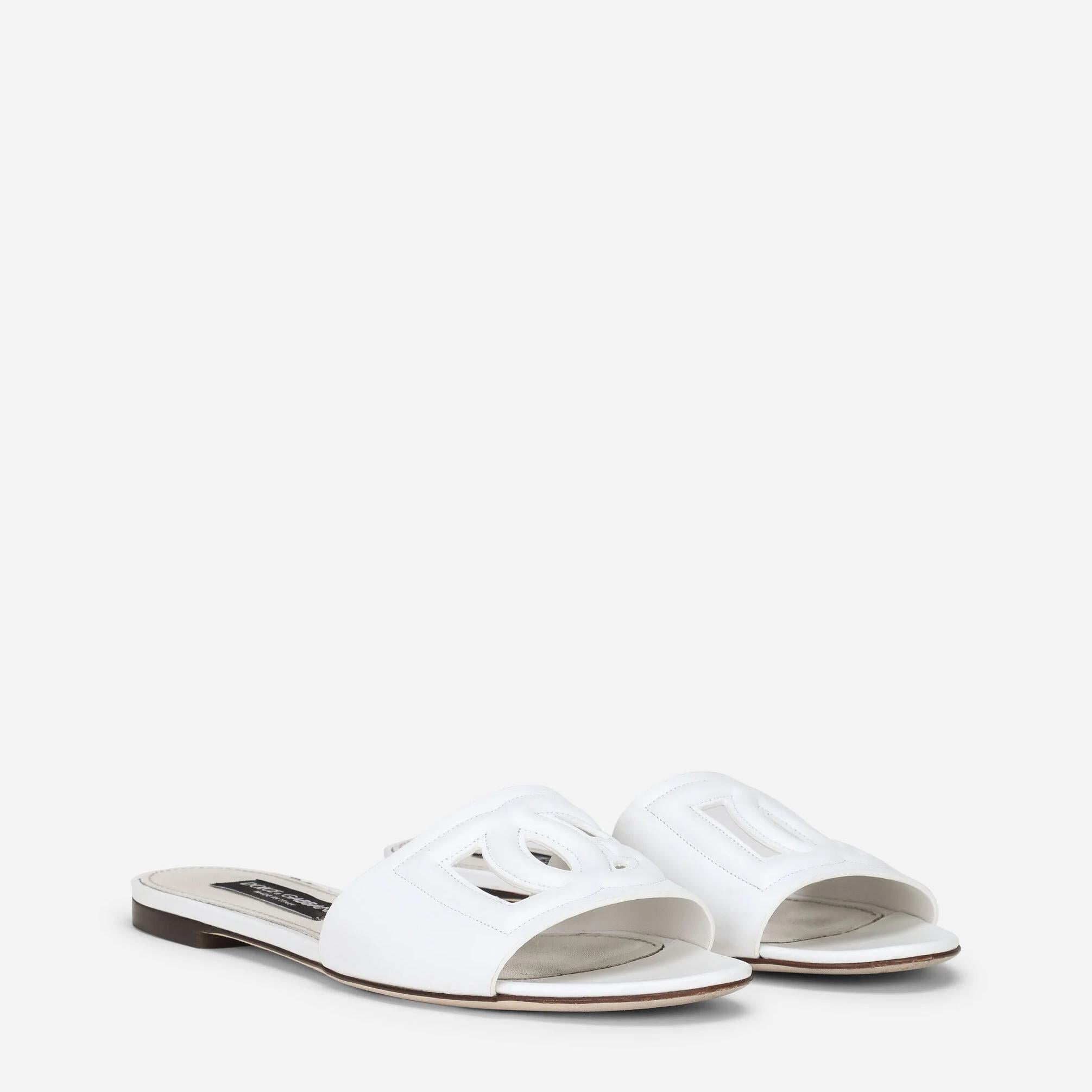 Women Sandal White Leather-SHOZLY