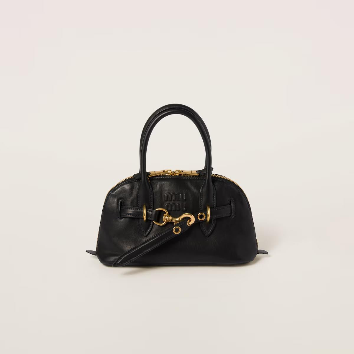 MiuMiu Small Aventure nappa Black leather-SHOZLY