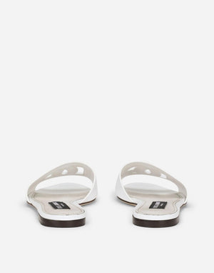 Women Sandal White Leather-SHOZLY