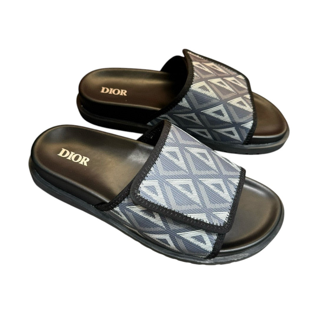 Men Sandal DIOR Black Gray Slipper-SHOZLY