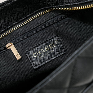 Chanel Black Caviar Leather Medallion-SHOZLY