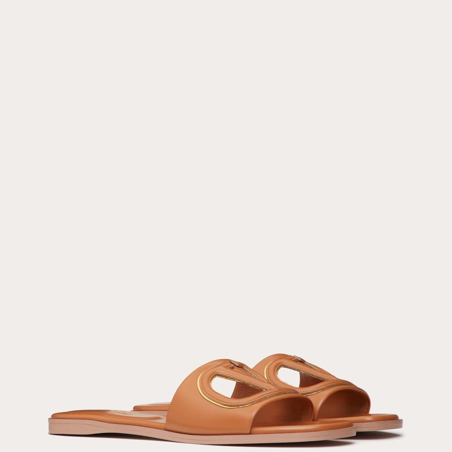 Women Sandal from Valentino Garavani VLogo cut-out Almond-SHOZLY