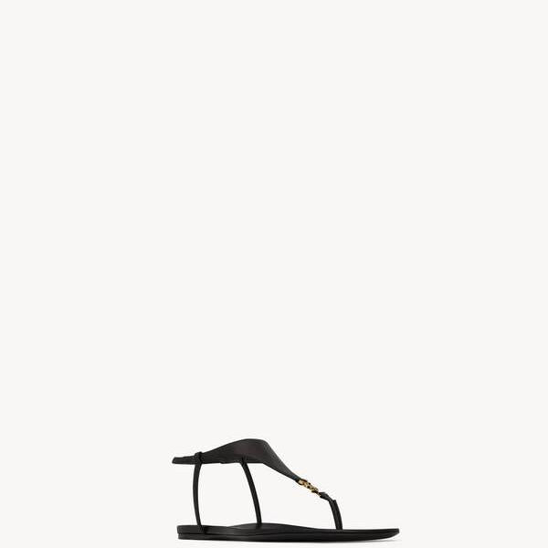 Women Sandal SAINT LAURENT Cassandra Black-SHOZLY