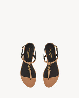 Women Sandal SAINT LAURENT Cassandra in Vegetable-Tanned-SHOZLY