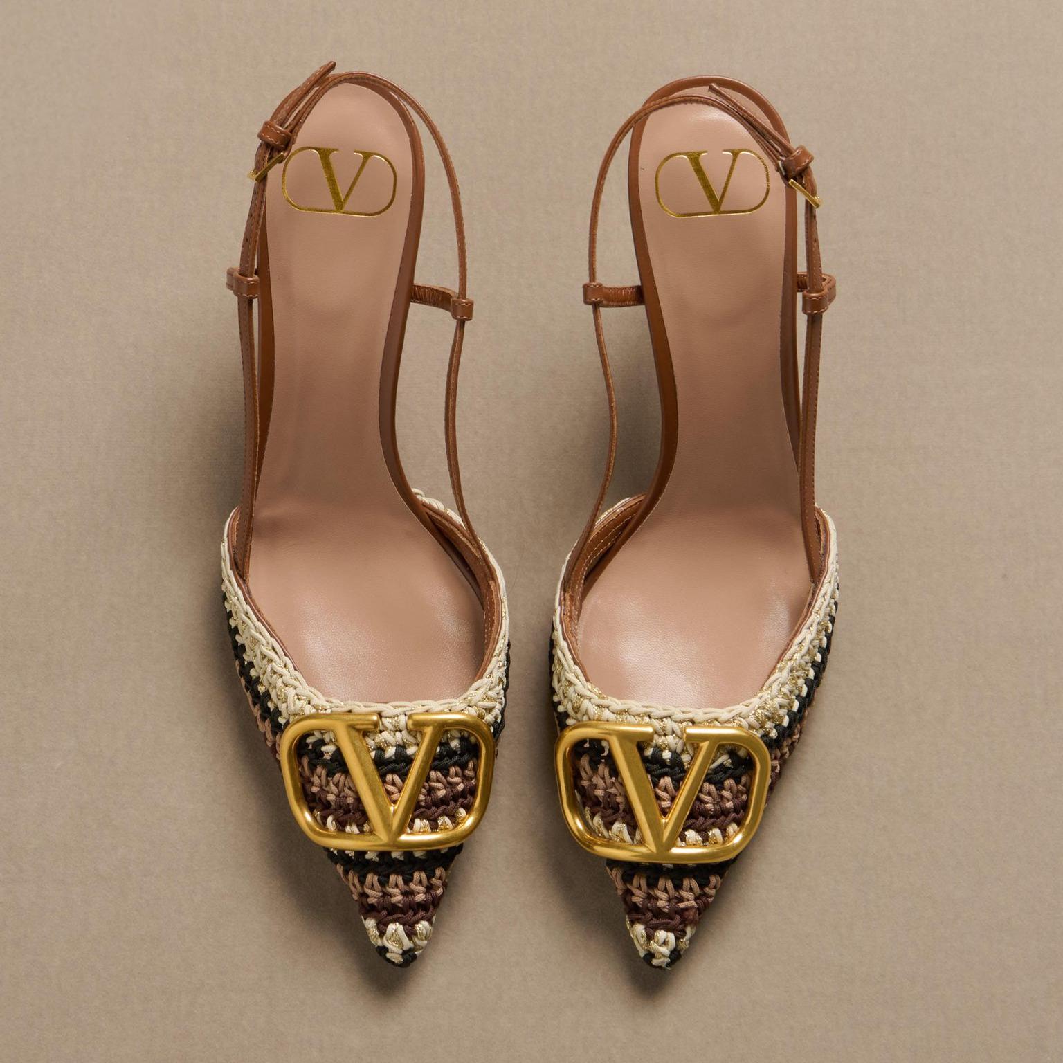 Women Sandal High Heels Valentino Garavani Slingback-SHOZLY