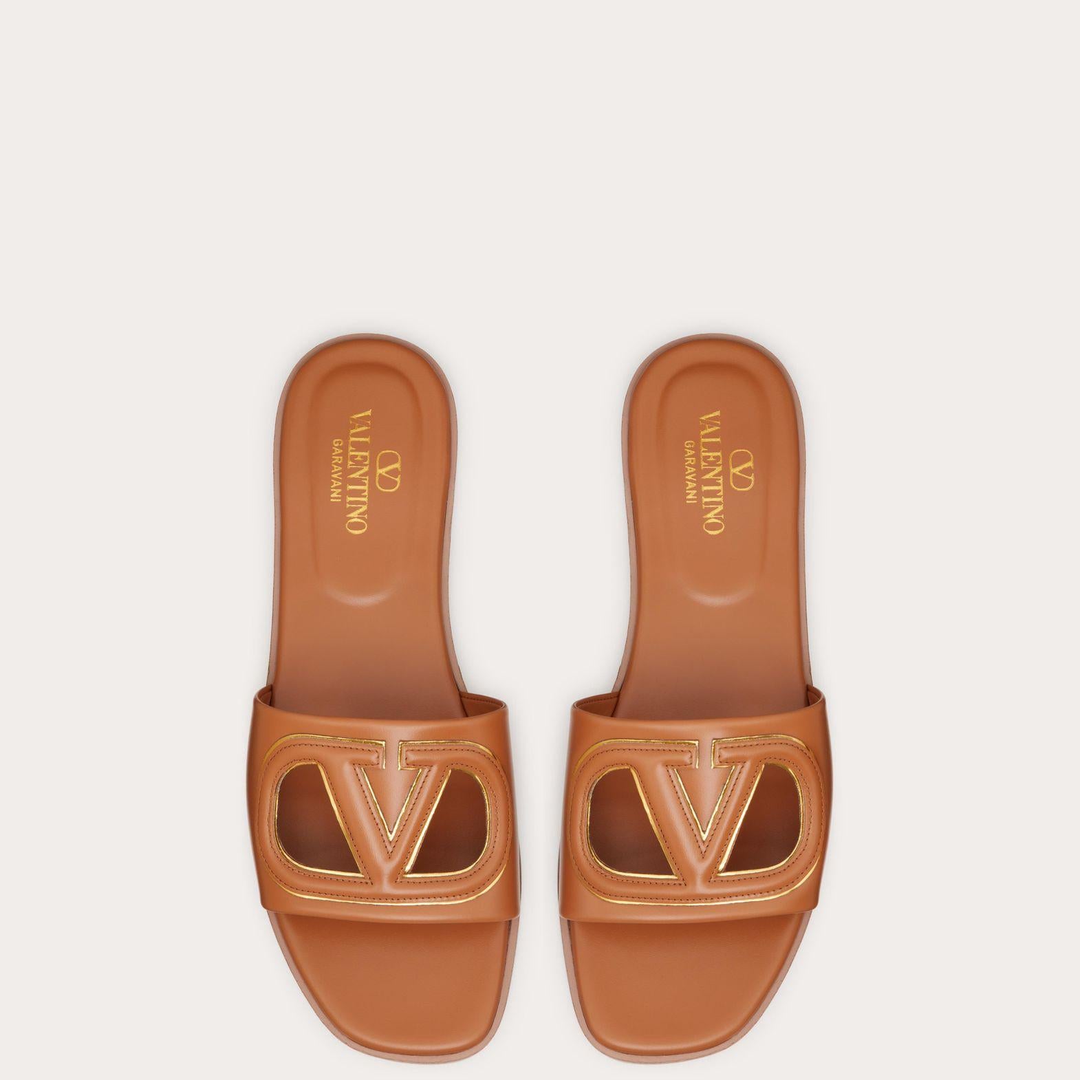 Women Sandal from Valentino Garavani VLogo cut-out Almond-SHOZLY