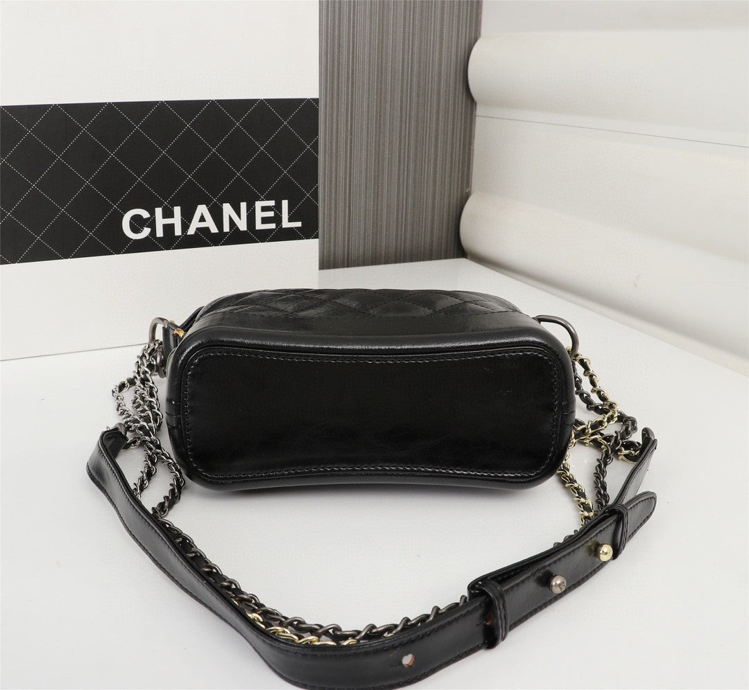 Chanel Black Leather-SHOZLY