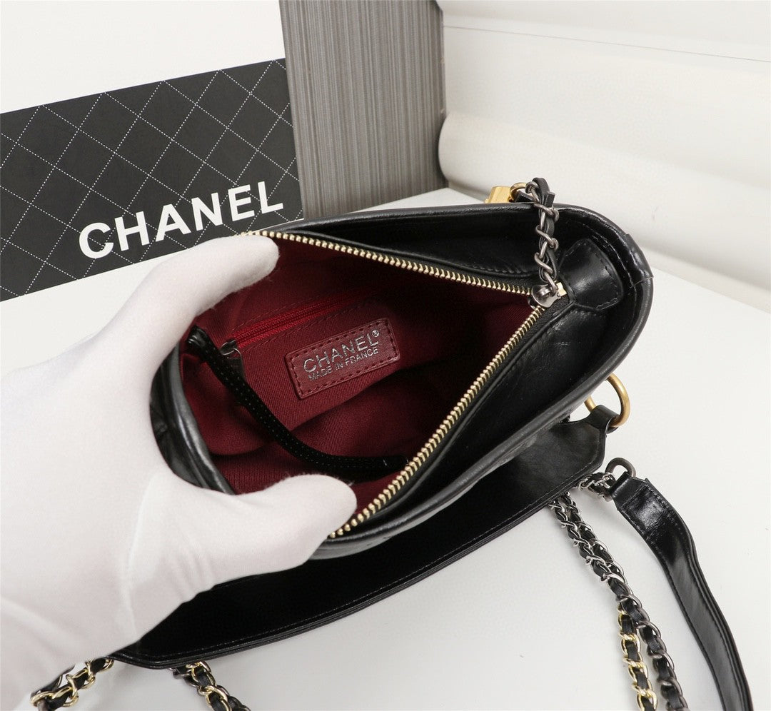 Chanel Black Leather-SHOZLY