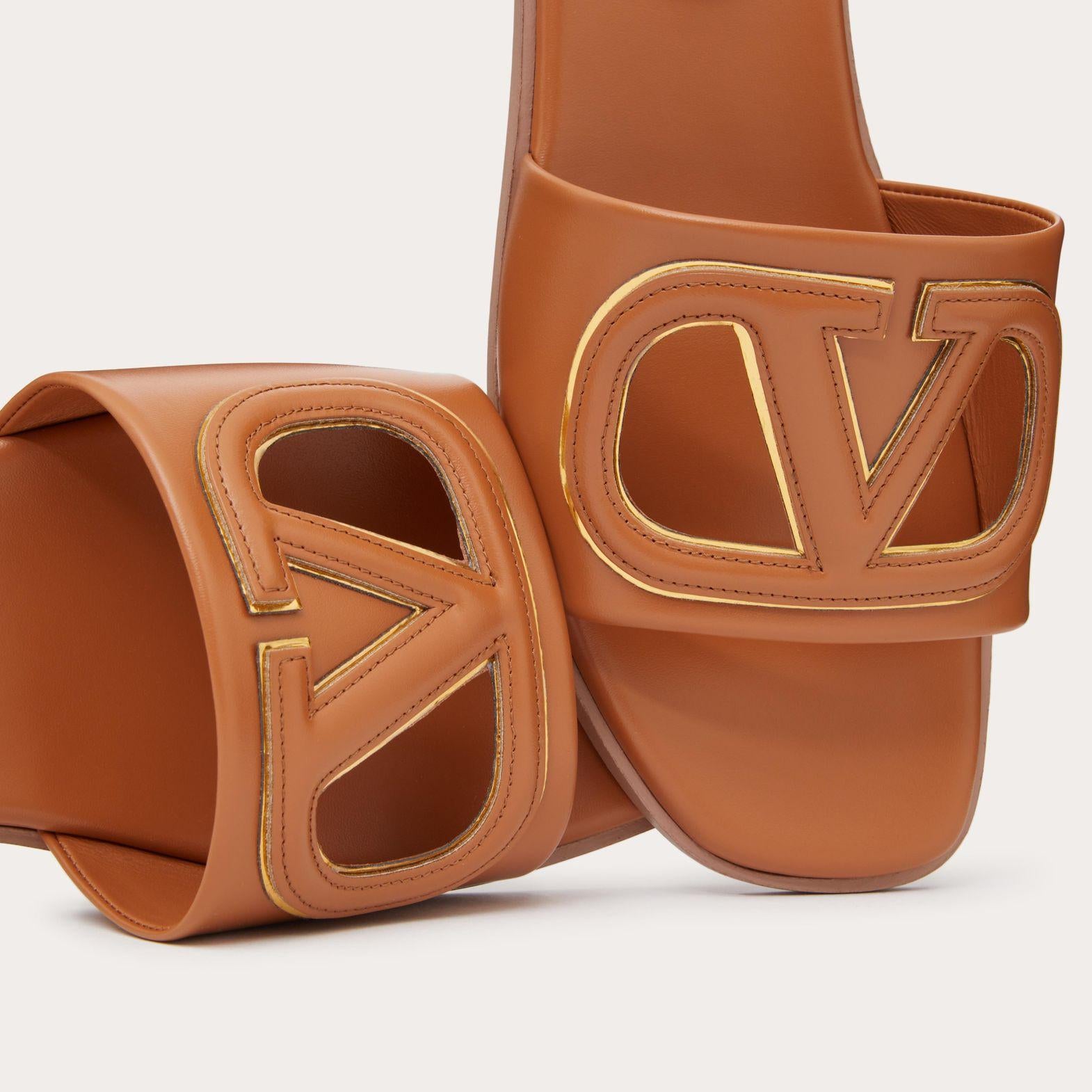 Women Sandal from Valentino Garavani VLogo cut-out Almond-SHOZLY