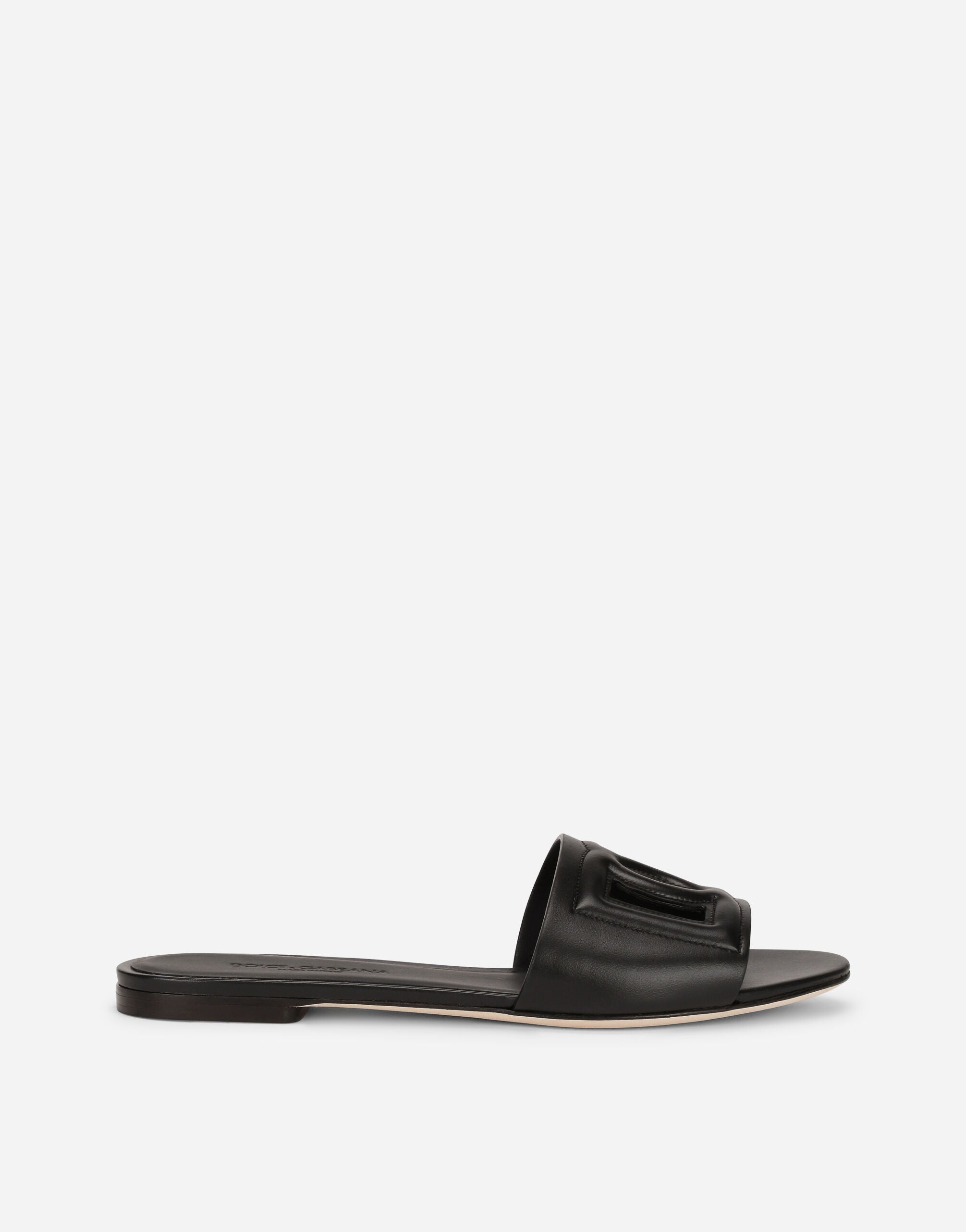 Women Sandal Black Leather-SHOZLY