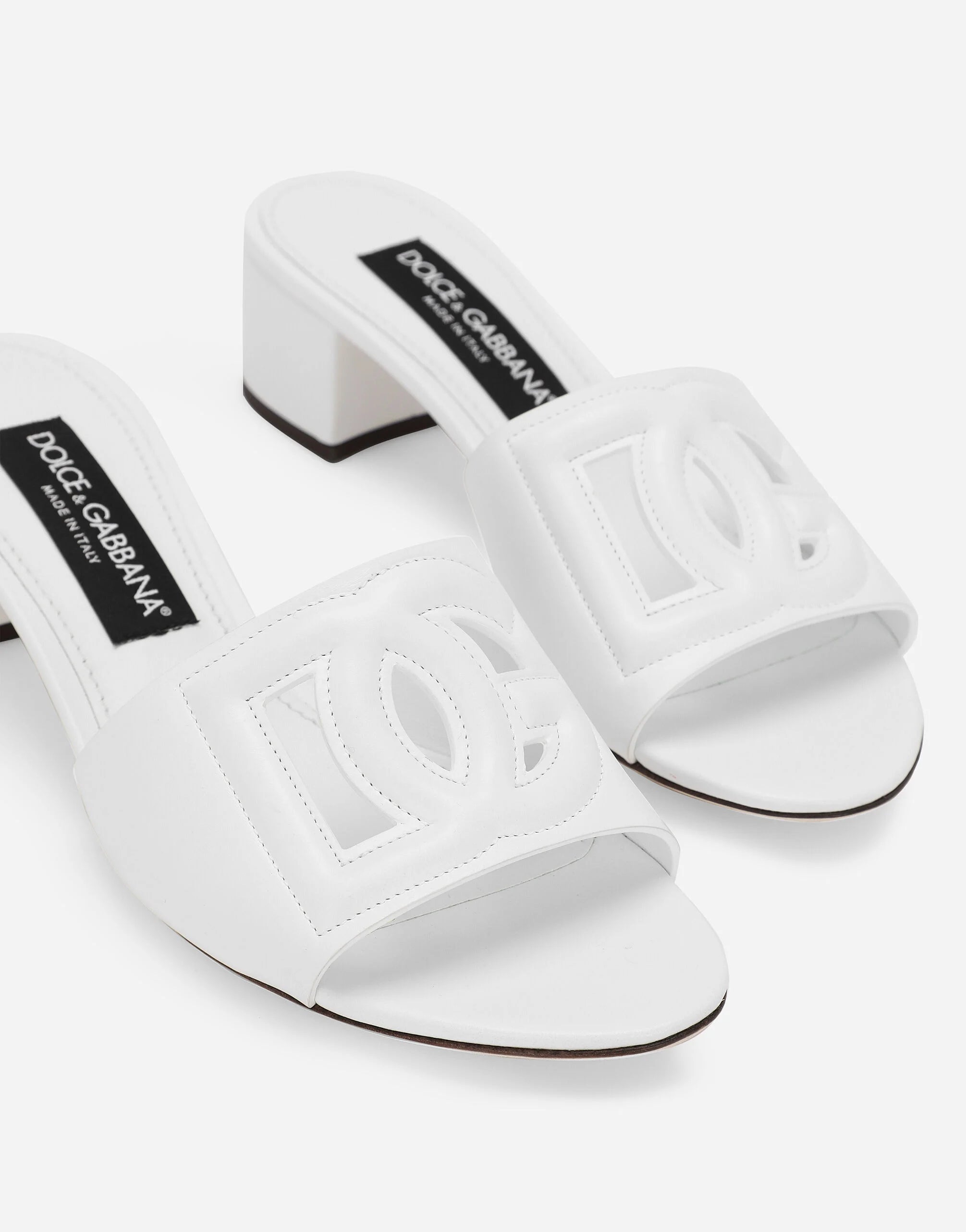 Women Sandal Dolce & Gabbana Calfskin mules White-SHOZLY