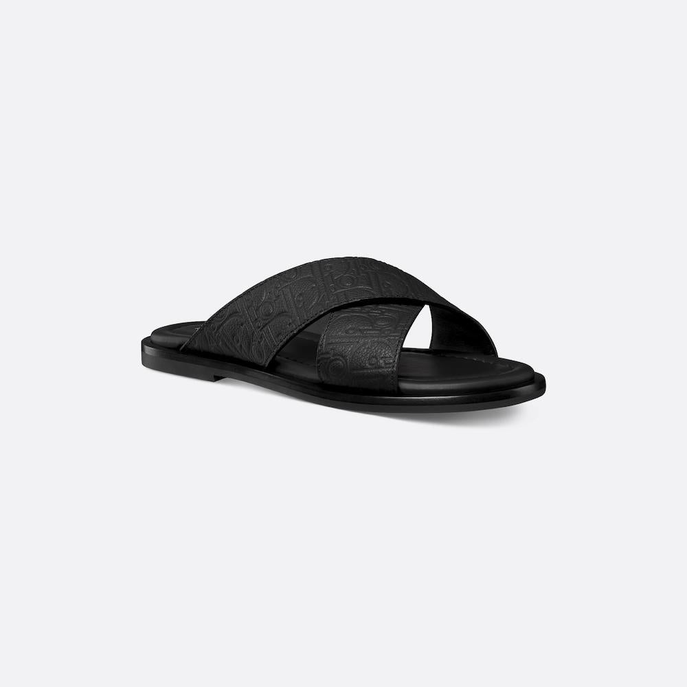 Men Sandal Dior Alias - Black Gravity Leather-SHOZLY