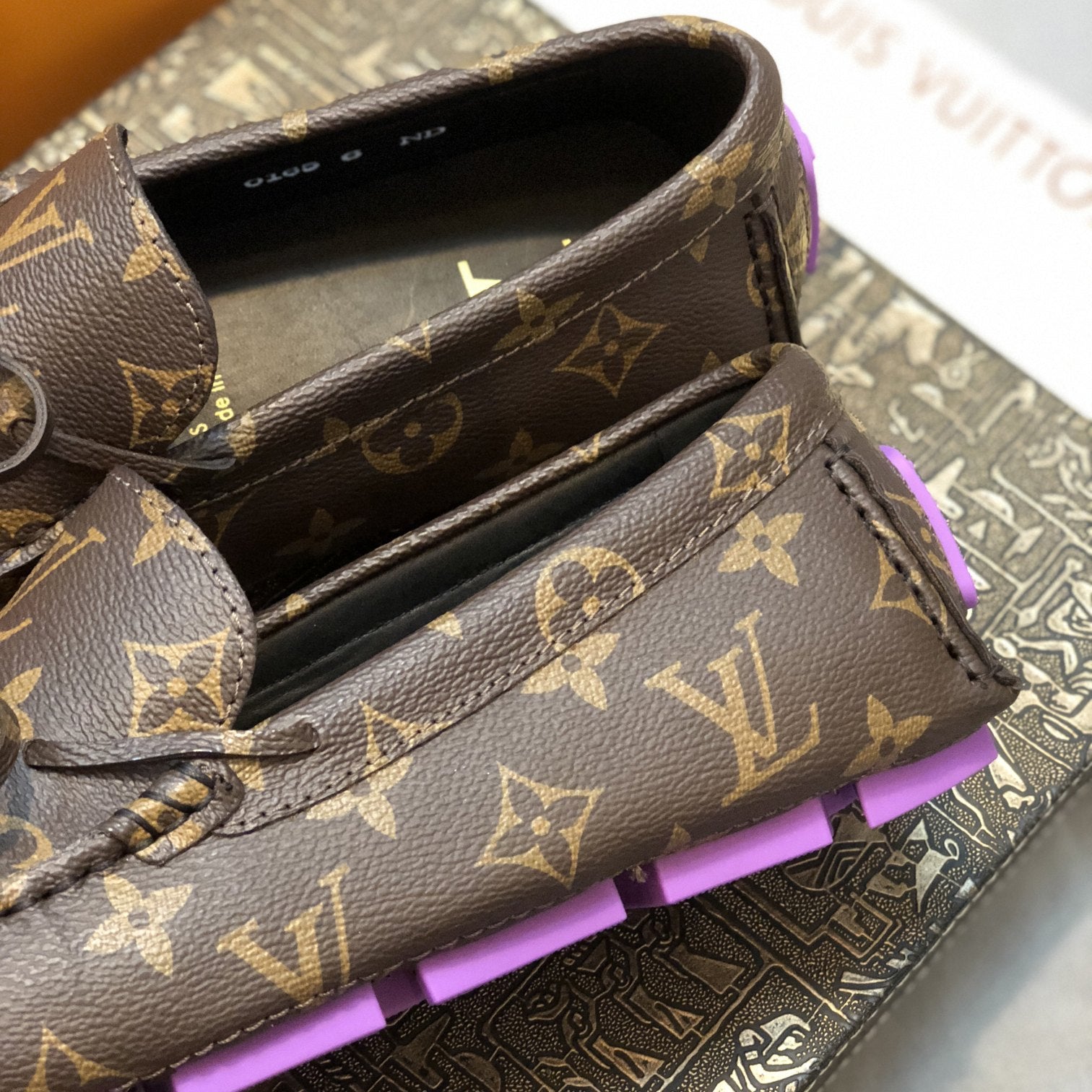 Formal Leather Shoes - LV Brown Purple For Men