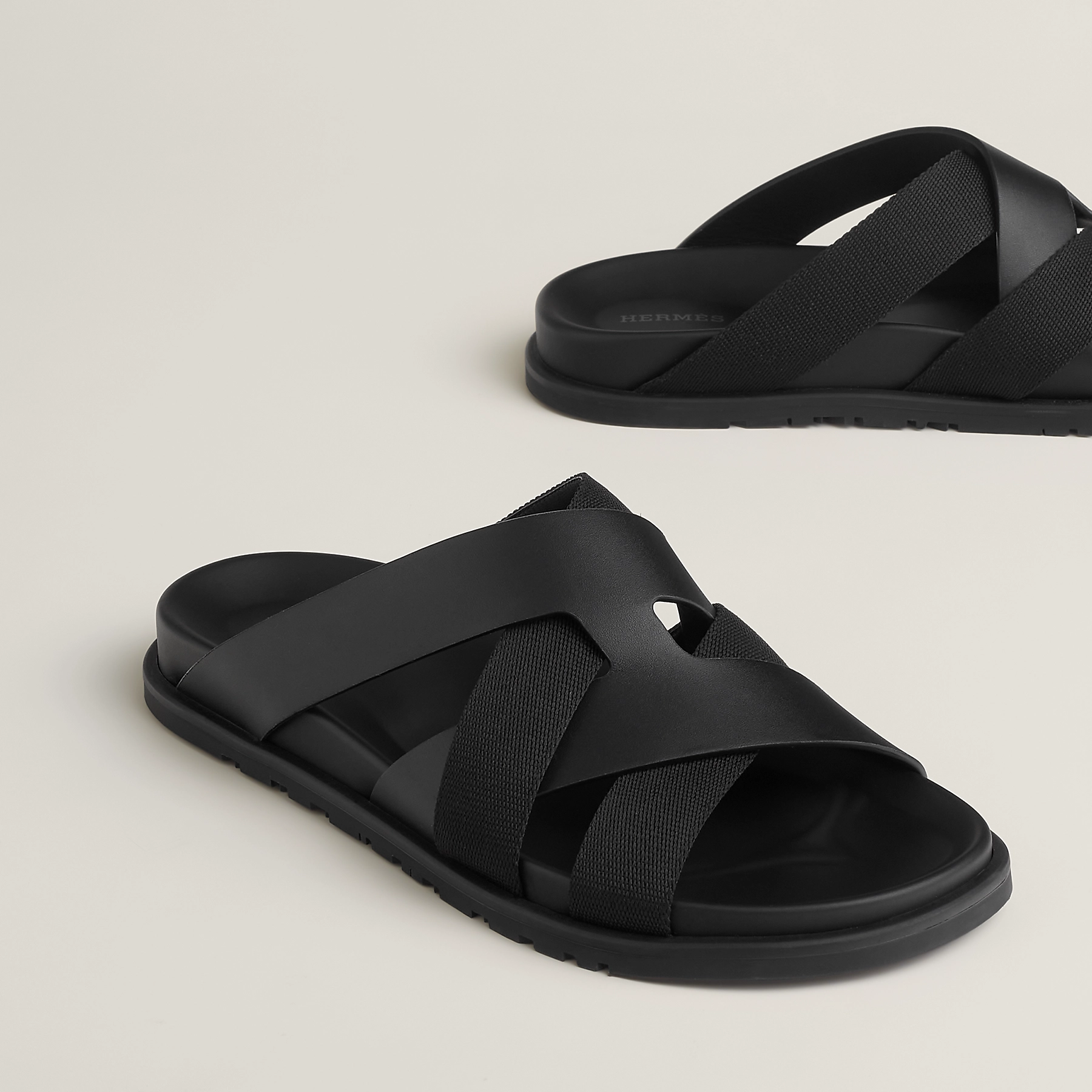Hermès Kazimir Sandal Black Noir