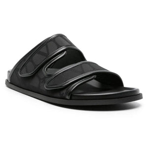 Men Sandal Valentino Garavani VLogo jacquard Black