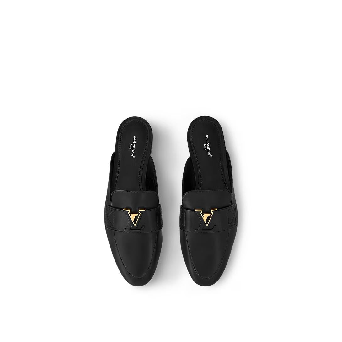 Women Sandal from LV Capri Open Back Loafer Black