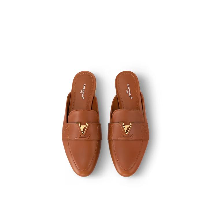 Women Sandal from LV Capri Open Back Loafer Brown