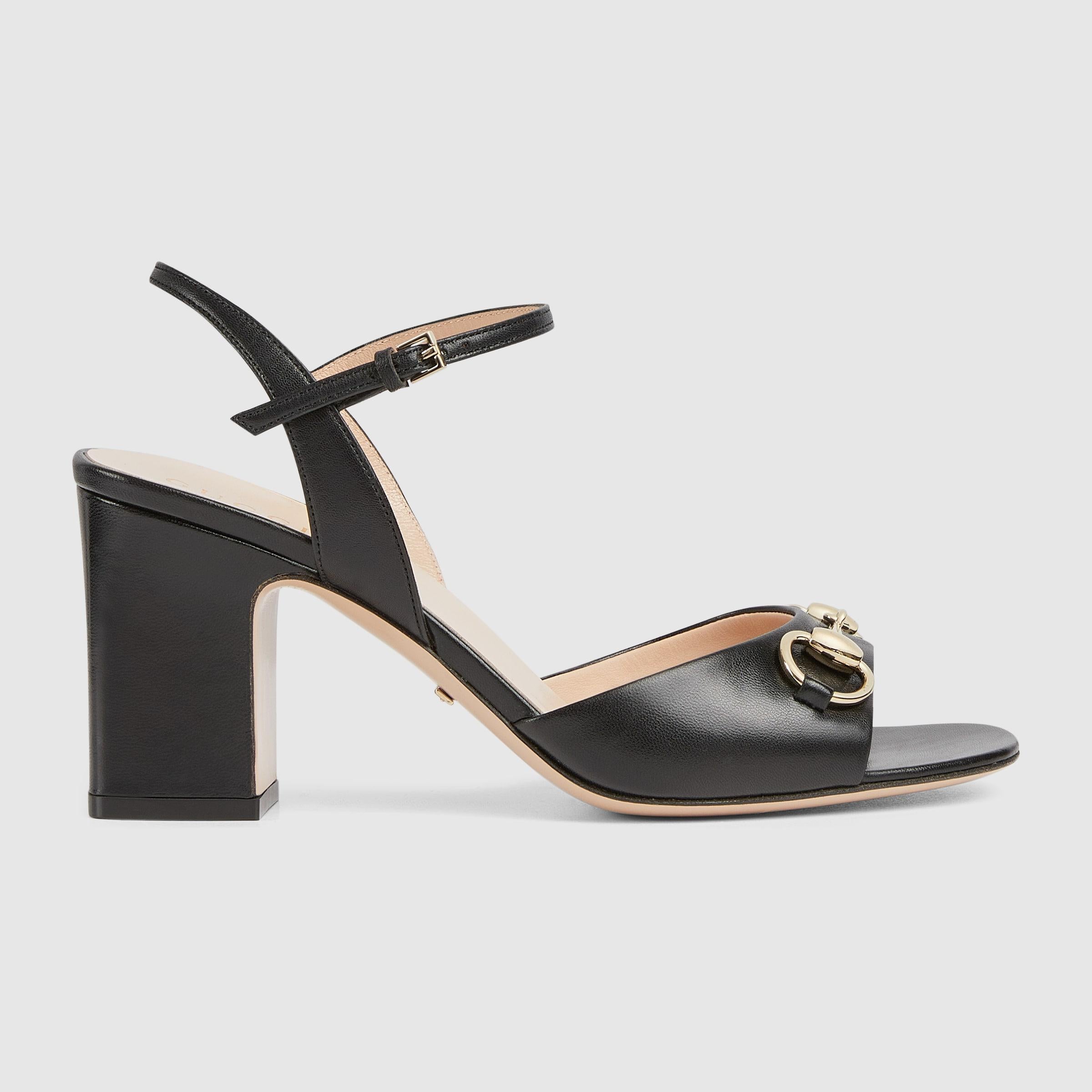 Women Sandal high heels Horsebit Black