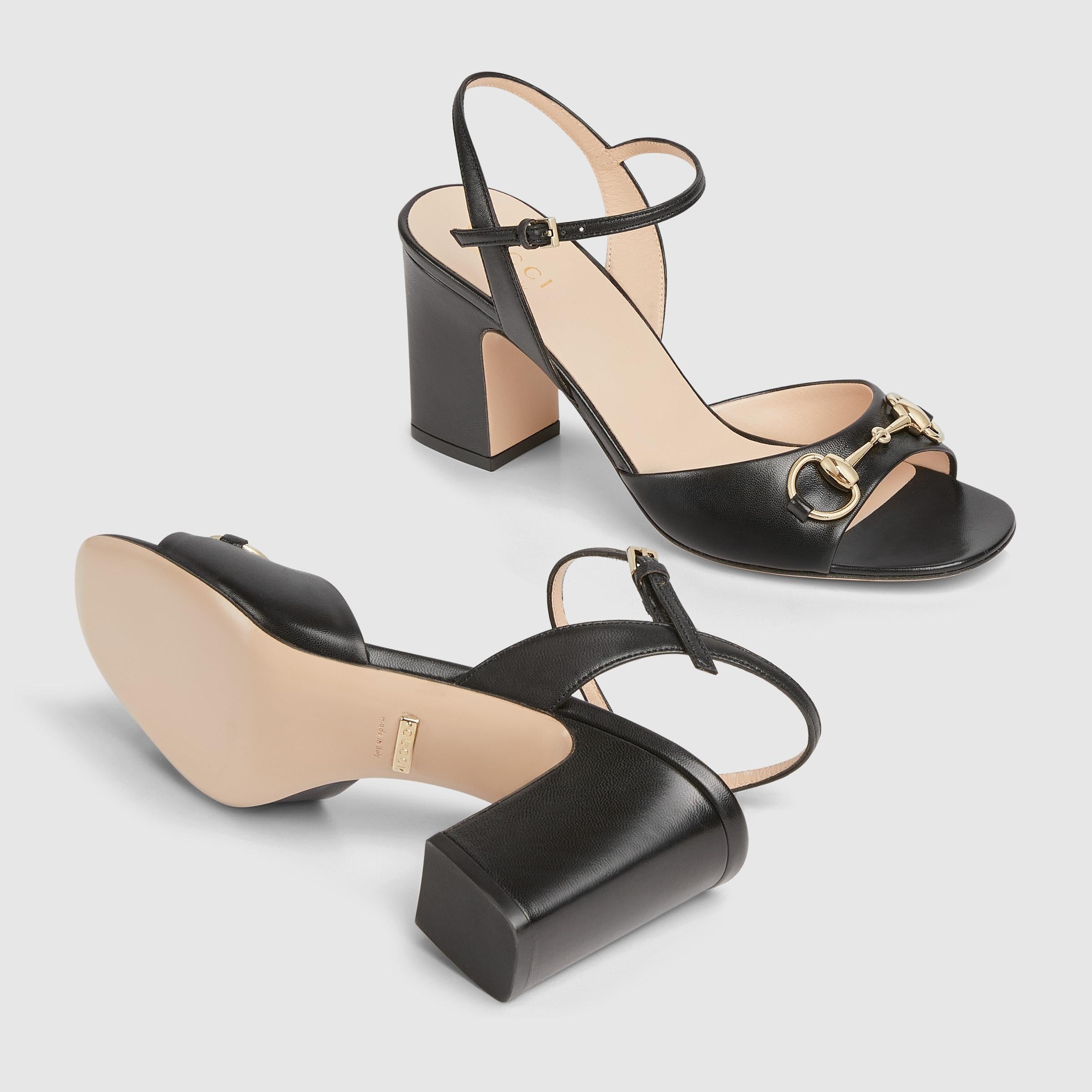 Women Sandal high heels Horsebit Black