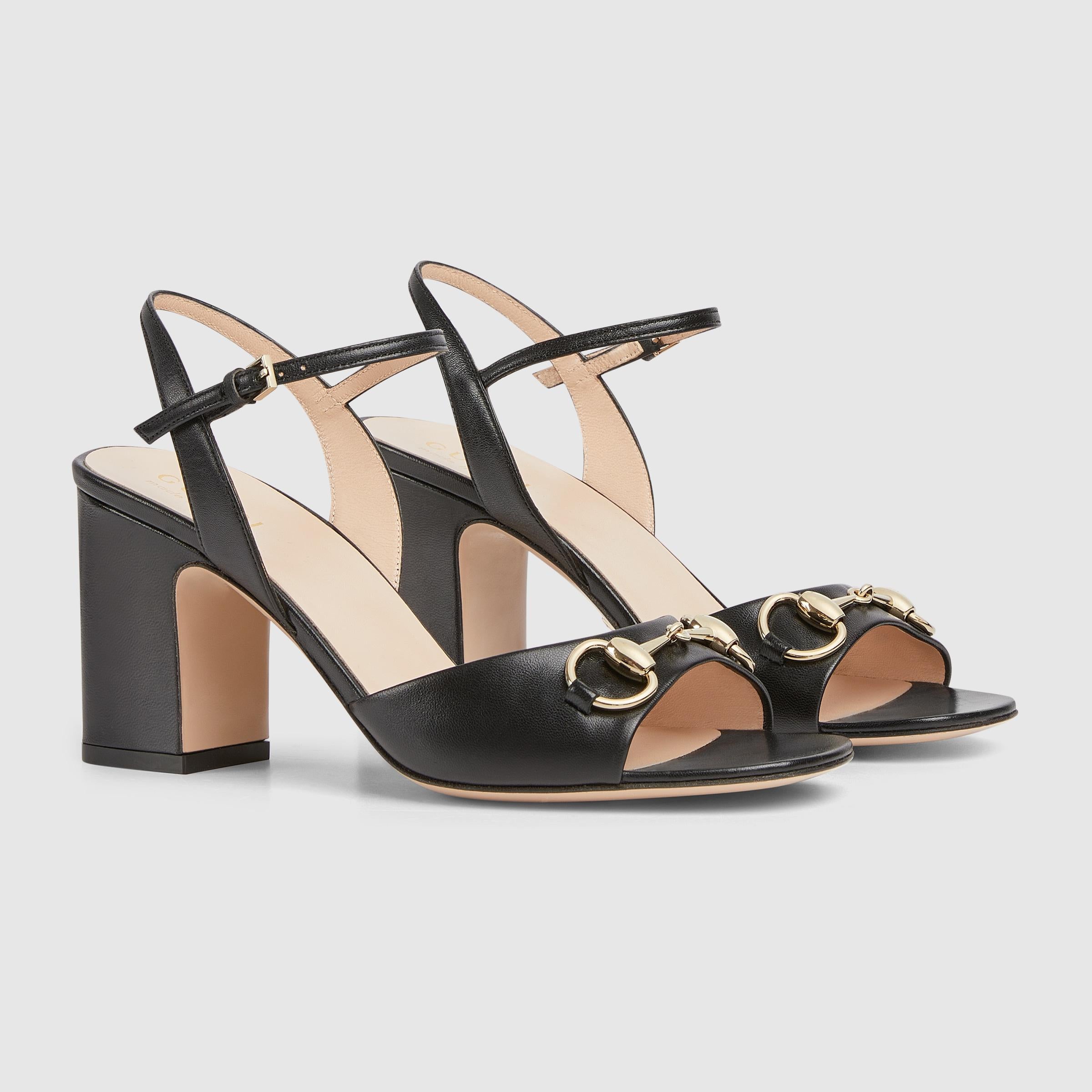 Women Sandal high heels Horsebit Black