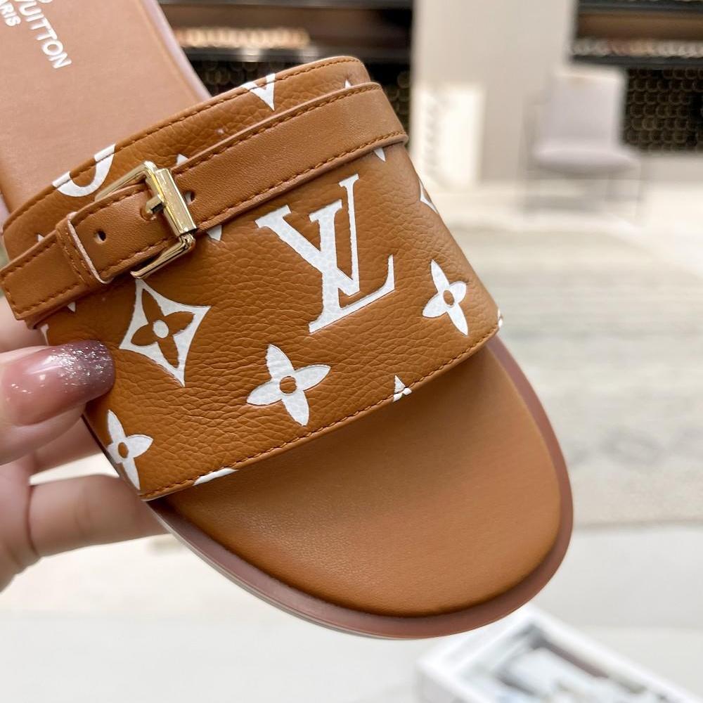 Women Slipper - LV LOCK IT Gold