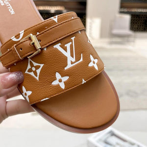 Women Slipper - LV LOCK IT Gold
