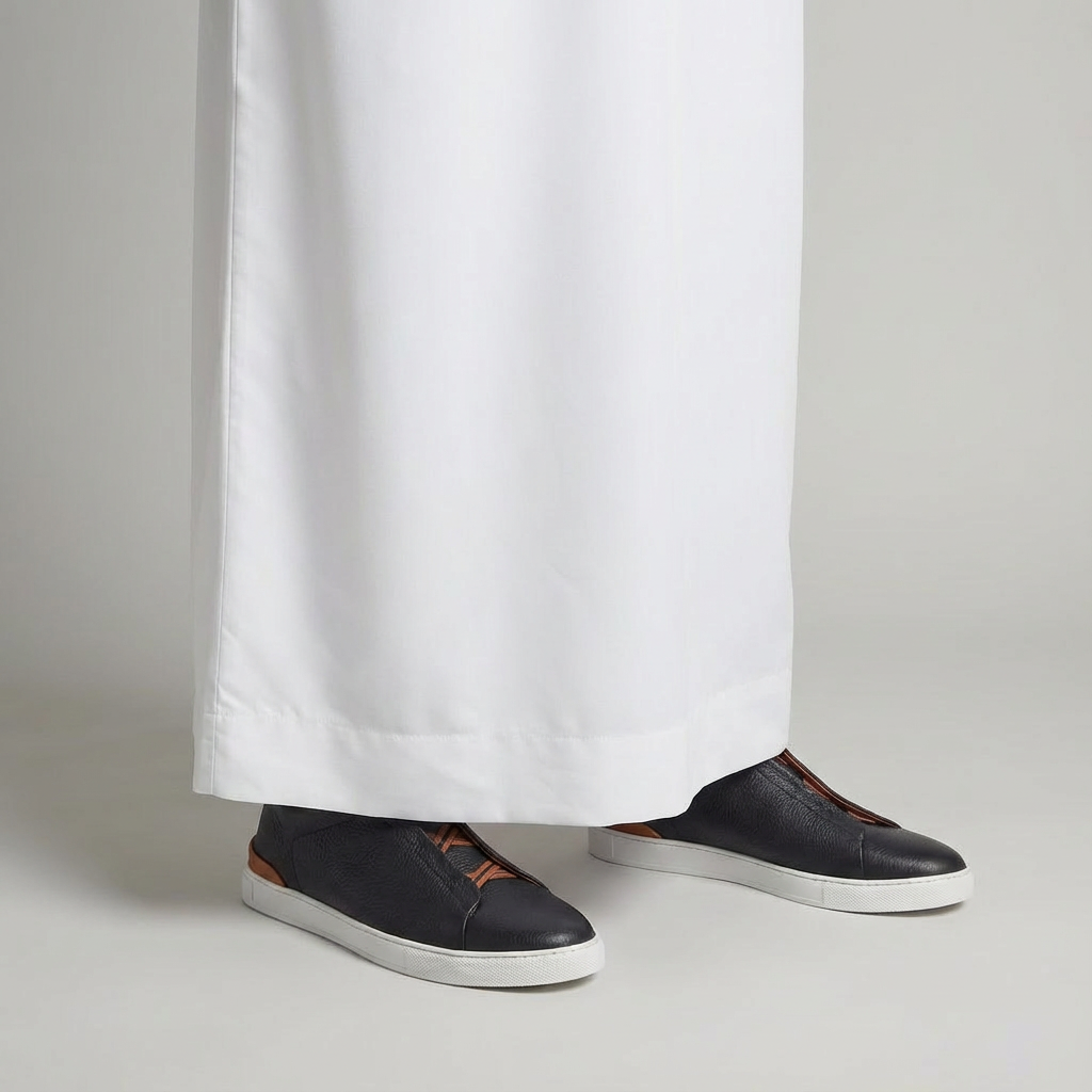 حذاء رسمي أسود من جلد فاخر Triple Stitch™