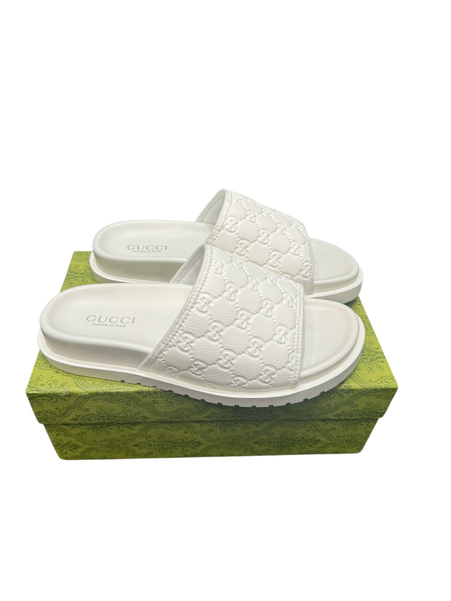 Men Sandal GUCCI White Slipper-SHOZLY