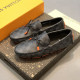 Formal Leather Shoes - LV Black And Orange For Men