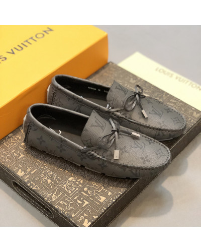 Formal Leather Shoes - LV Black And Sliver For Men