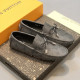 Formal Leather Shoes - LV Black And Sliver For Men