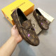 Formal Leather Shoes - LV Brown Purple For Men