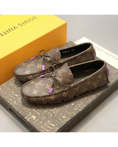 Formal Leather Shoes - LV Brown Purple For Men