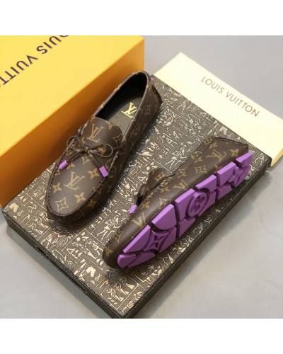 حذاء رسمي رجالي من إل ڤي - LV Brown Purple For Men