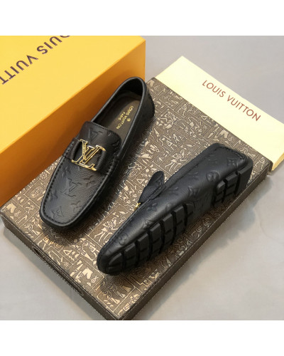 حذاء رسمي رجالي من إل ڤي - LV Gold Medal Black For Men