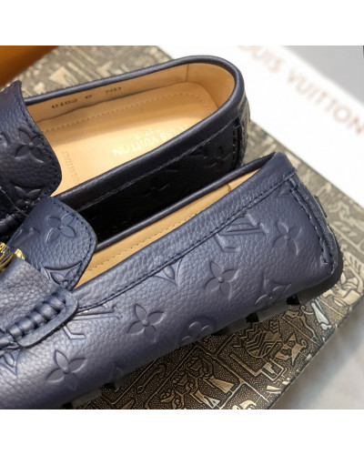 Formal Leather Shoes - LV Gold Medal Navy For Men