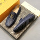 Formal Leather Shoes - LV Gold Medal Navy For Men