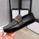 Formal Leather Shoes - Gucci Black Red Lines For Men